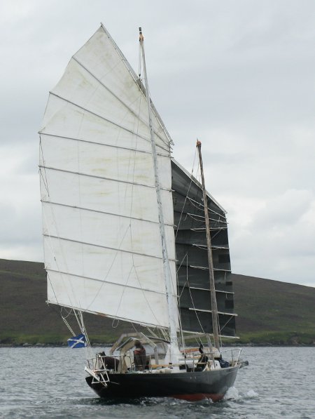 junk rig sailing brae shetland